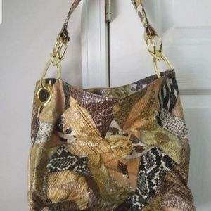 Vintage Leather snake print purse